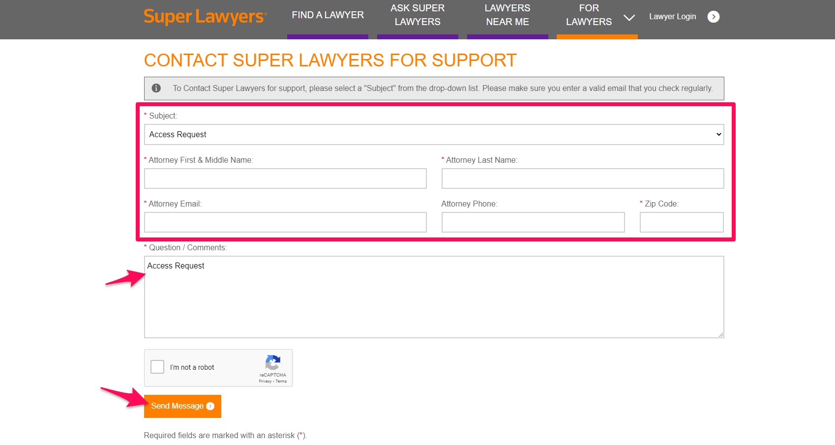 Contact super lawyers