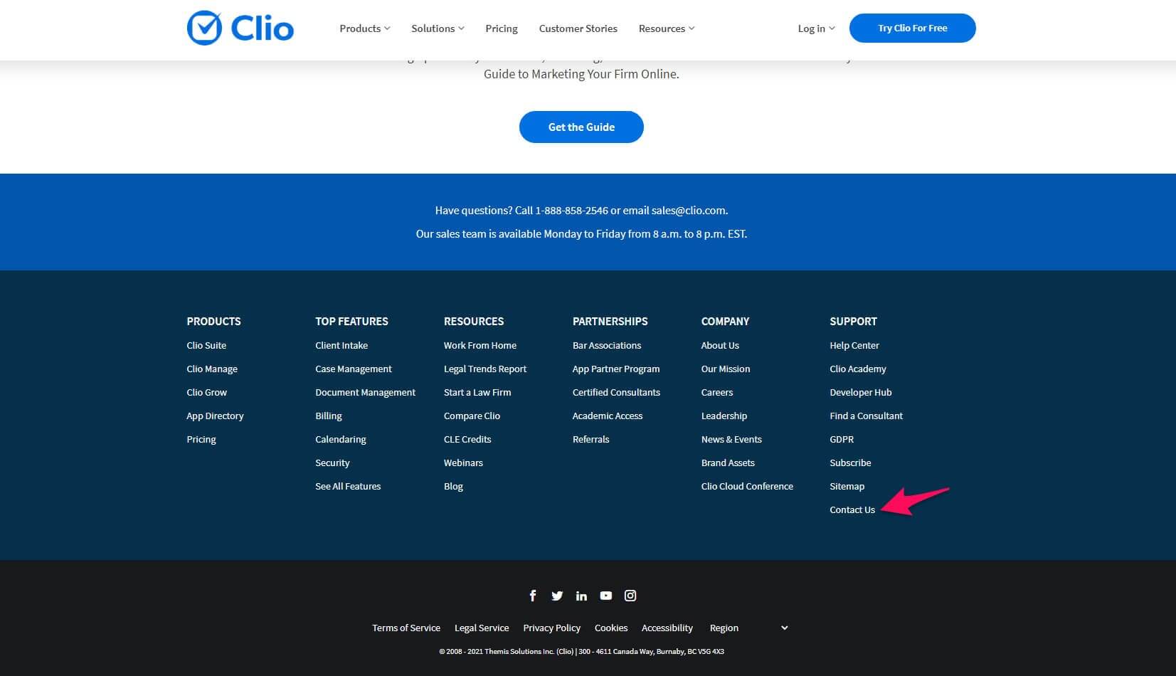 Clio website