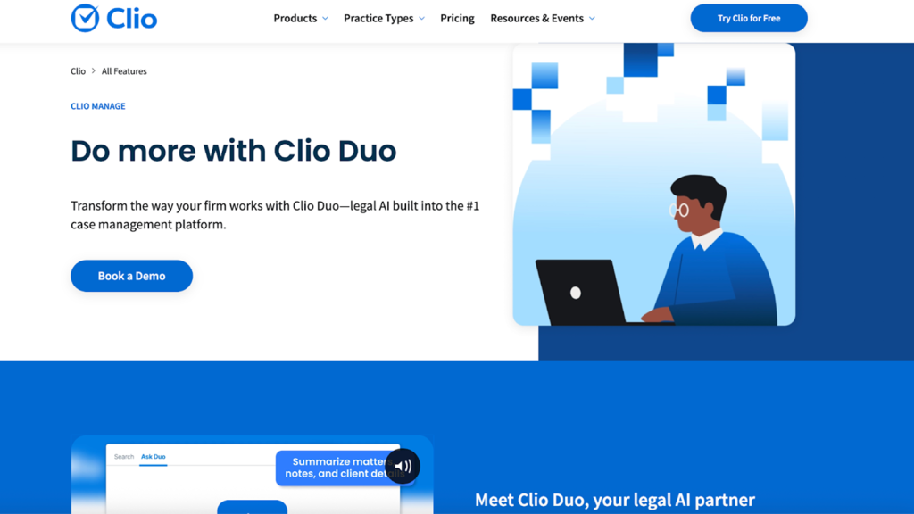 Clio website page