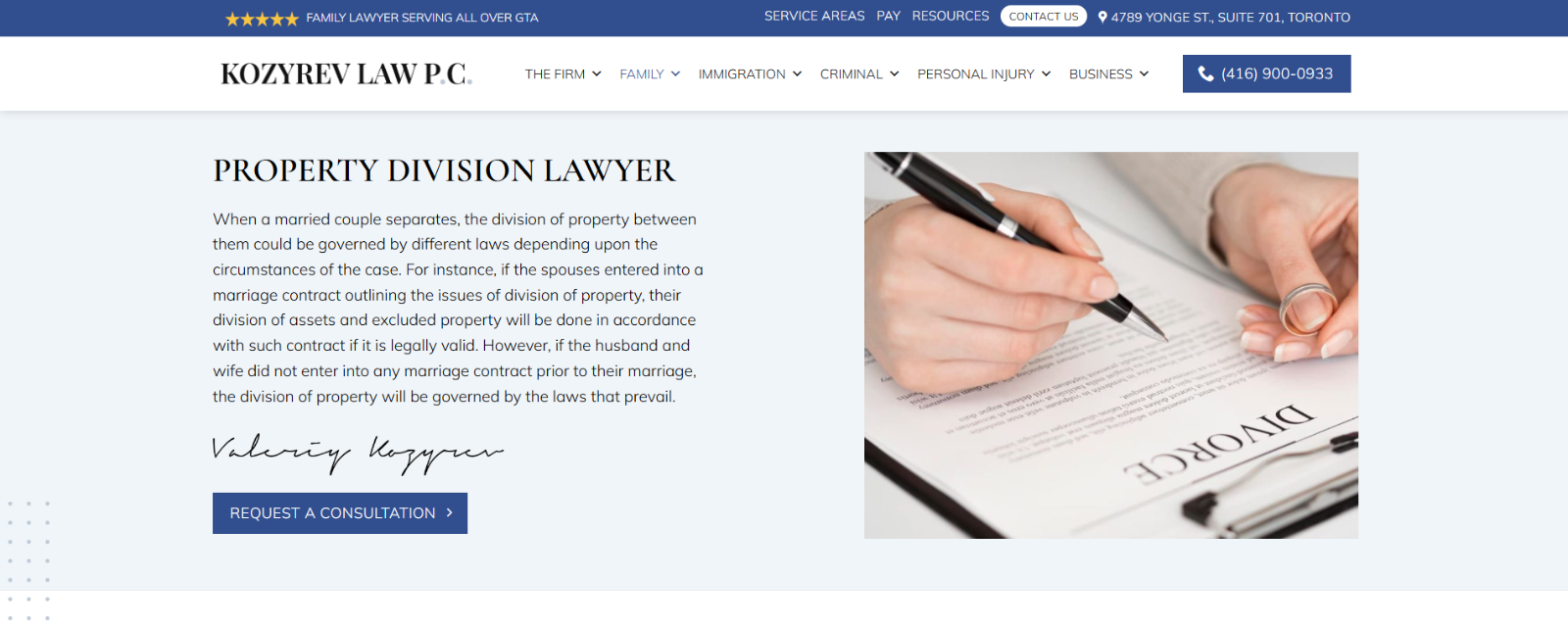 Kozyrev Law - website