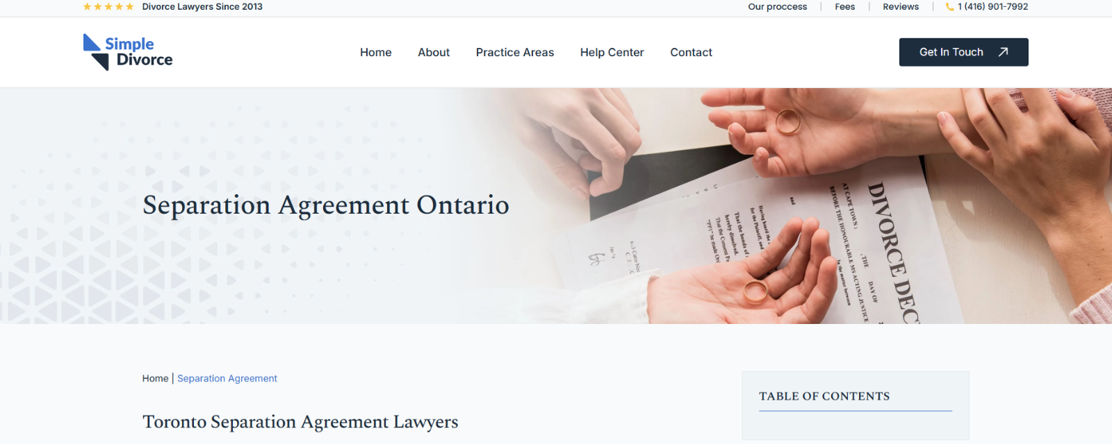 Service page