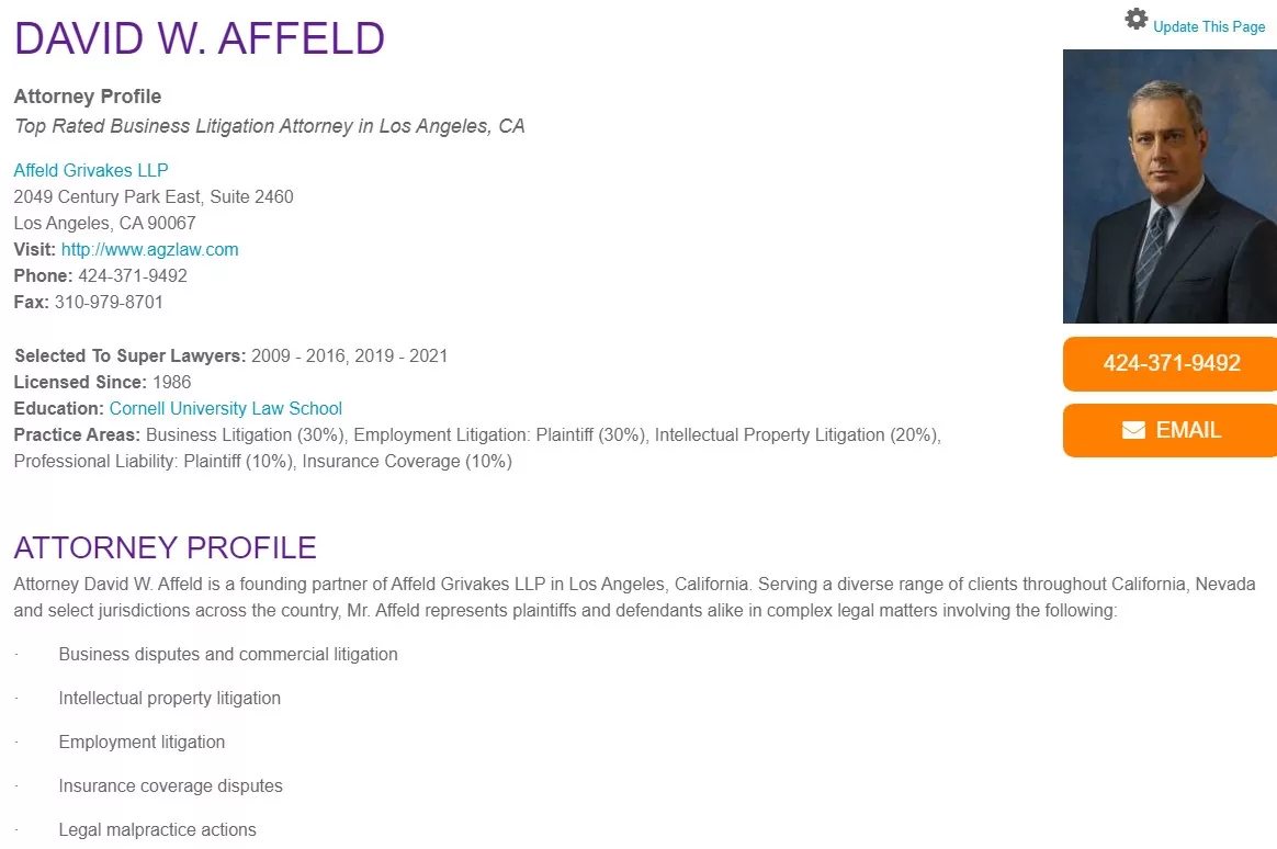 Superlawyers David Affeld