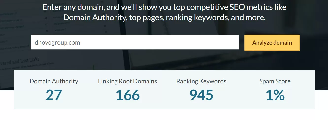 dNOVO Group High Domain Authority 