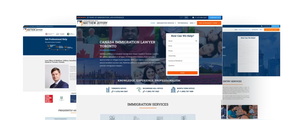 Immigration Lawyer Matthew Jeffery website design success