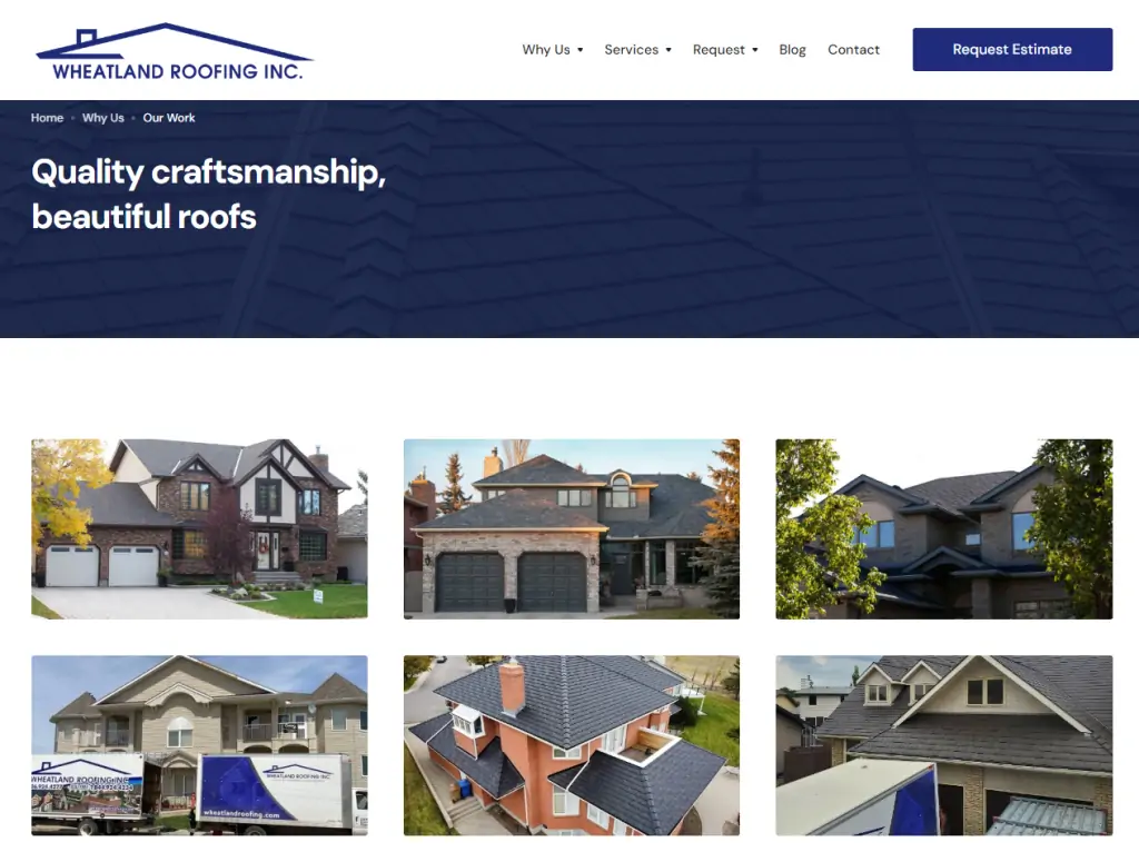 photos of roofing projects can help you win the trust of your potential customers