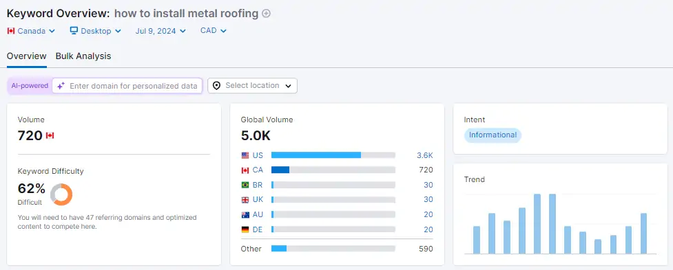 an example of long-tail keyword for roofing SEO