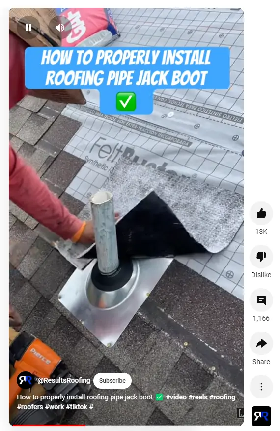 an example of viral video content for roofing marketing