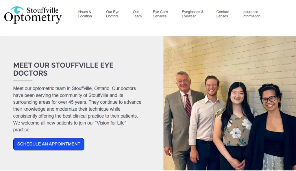 eye doctors page example